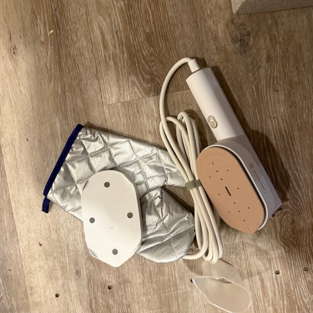 Silver and White Handheld Steamer